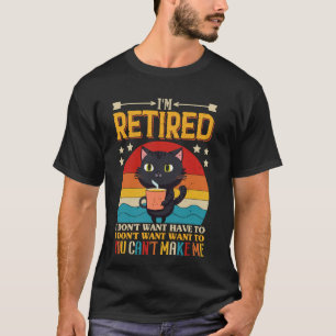 Camiseta Caneca de Café de Aposentadoria de Gato Retro Iu20