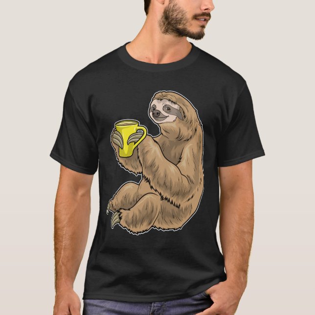 Camiseta Caneca de Café de Preguiça (Frente)