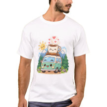 Caneca de café de van camper fofa viagem pela estr