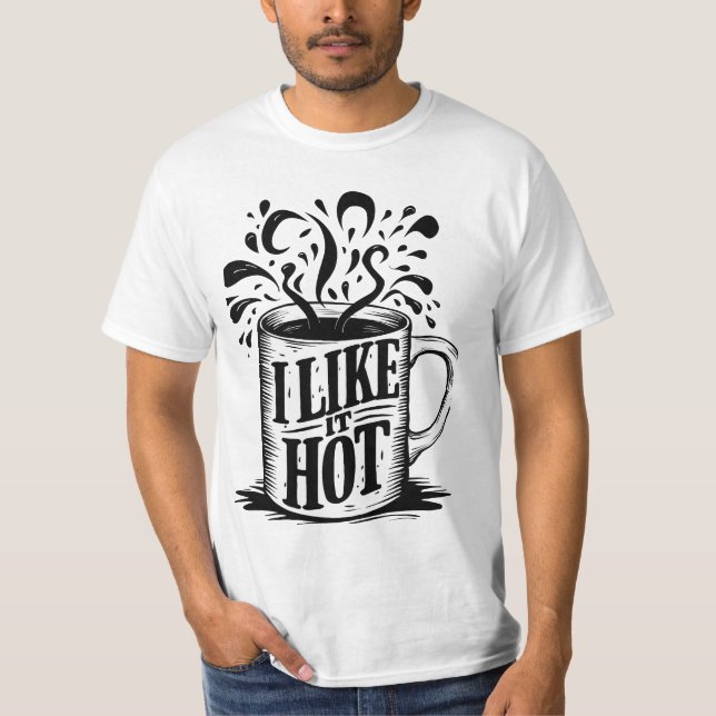 Camiseta Caneca de café - Eu gosto de calor (Frente)