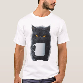 Camiseta Caneca de Café Gato Fofo - Design de Gato Divertid