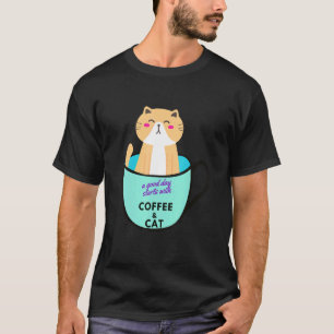 Camiseta Caneca de Café Gato Laranja Gato