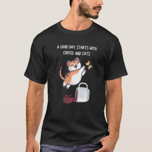 Camiseta Caneca de Café Gato Laranja Gato