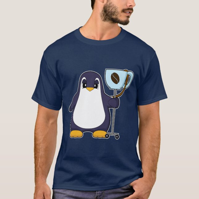 Camiseta Caneca de Café Pinguim (Frente)