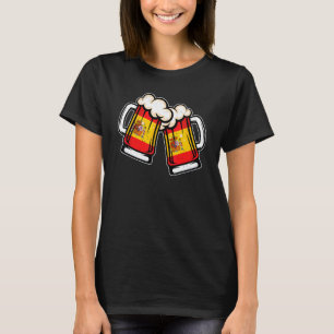 Camiseta Caneca de Cerveja Bandeira da Espanha Cerveja Es