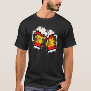 Camiseta Caneca de Cerveja Bandeira da Espanha Cerveja Es