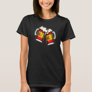 Camiseta Caneca de cerveja com bandeira da Espanha Cerveja