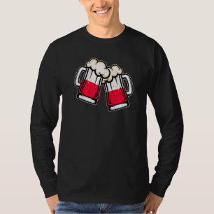 Camiseta Caneca de cerveja com bandeira da Polônia Cerveja