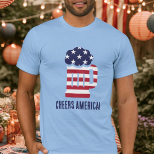 Camiseta Caneca de cerveja da bandeira americana Cheers Ame