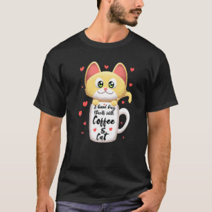 Camiseta Caneca de Gato Laranja Café Gato Humor Miando