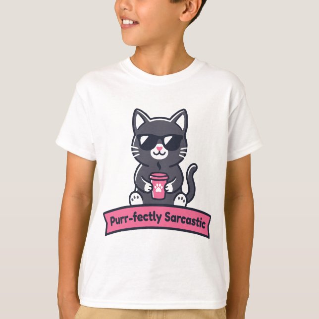 Camiseta Caneca de Gato Preto Personalizada Perfeitamente S (Frente)