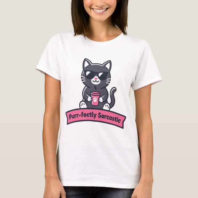 Camiseta Caneca de Gato Preto Personalizada Perfeitamente S (Frente)