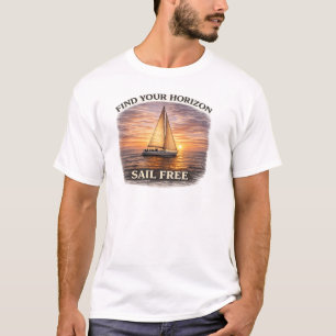 Camiseta Caneca de Vela ao Pôr do Sol no Mar Nau
