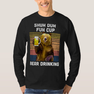Camiseta Caneca Urso Bebendo Cerveja Para Acampamento