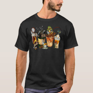 Camiseta Canecas De Café De Pesca Vida De Pesca Com Café
