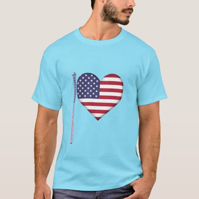 Camiseta Caneta Coração Americano. (Frente)