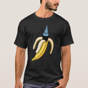 Camiseta Caneta de artistas escondida em uma Banana