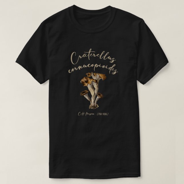 Camiseta Caneta negra da Canterelle Fungi (Frente do Design)