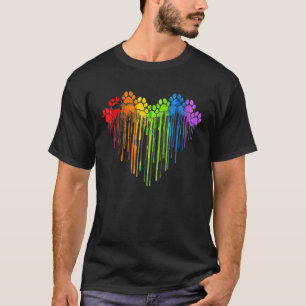 Camiseta Canetas de Cachorro Arco-Íris Cachorro Lover Orgul