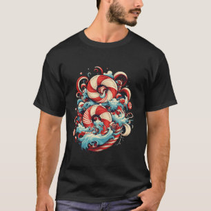 Camiseta Canetas doces Red and White Christmas Ideative