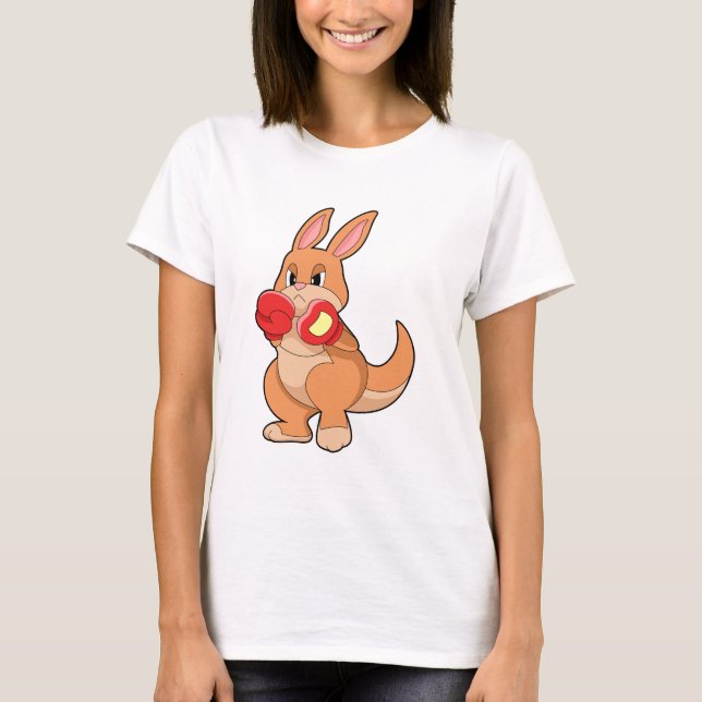 Camiseta Canguru boxeando com luvas de boxe (Frente)