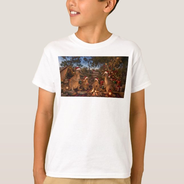 Camiseta Canguru de Natal Acampando (Frente)