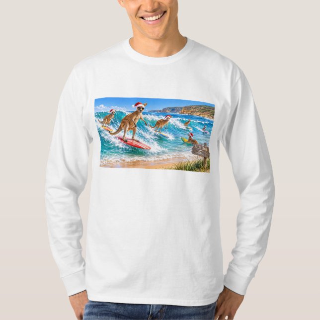 Camiseta Canguru de Natal Surfando Bells Beach (Frente)