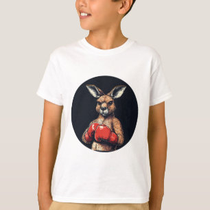 Camiseta Canguru Engraçado Lutando Por Um Nocaute Excêntric