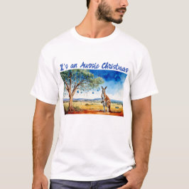 Camiseta Canguru sob a gomeira com enfeites de Natal
