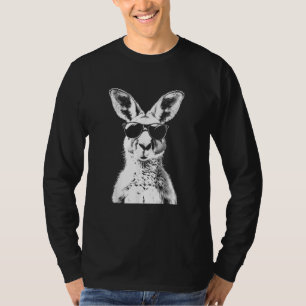 Camiseta Canguru Usando Óculos de Sol Animal Divertido Aust