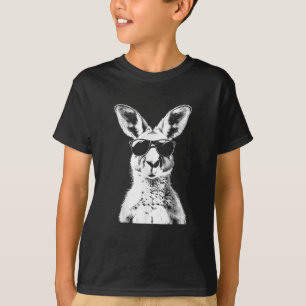 Camiseta Canguru Usando Óculos de Sol Animal Divertido Aust