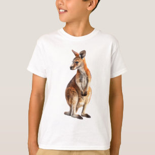 Camiseta Canguru Vermelho Radiante - Impressão de Arte de V