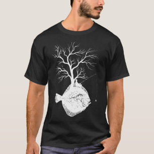 Camiseta Cânhamo Gráfico de Árvore Peixe Solha 1
