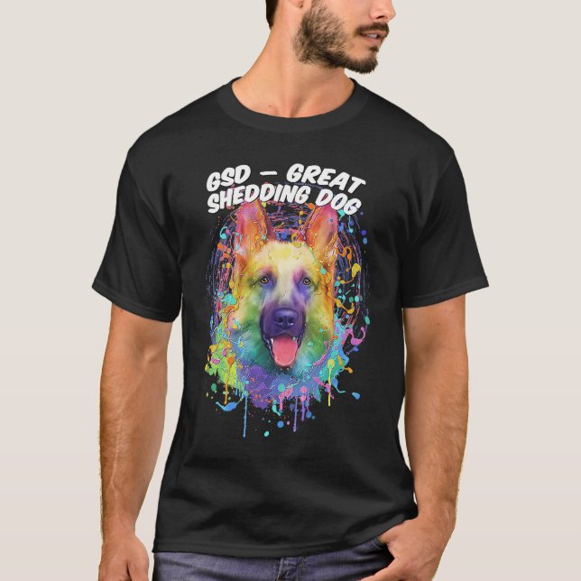 Camiseta Canhão de German shepherd de cães com Excelente GS (Frente)