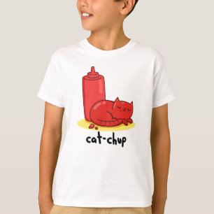Camiseta Canhoto de Gato de Gato-Chup Vermelho Cinto
