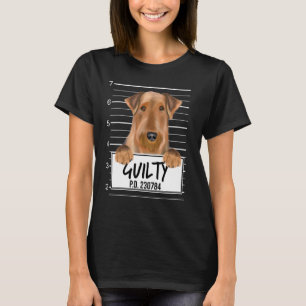 Camiseta Caniche Airedale Mugshot Cão Culpado