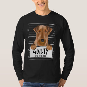 Camiseta Caniche Airedale Mugshot Cão Culpado