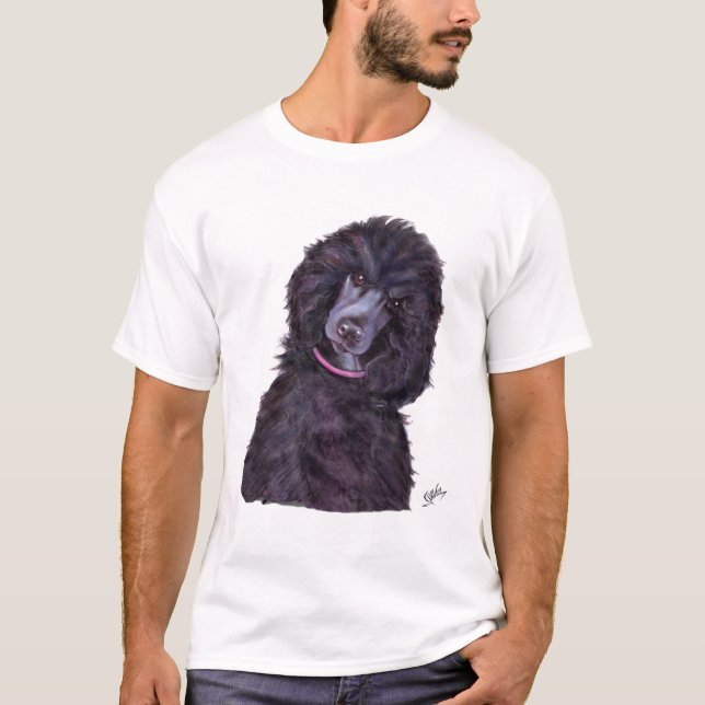 Camiseta Caniche padrão preta (Frente)