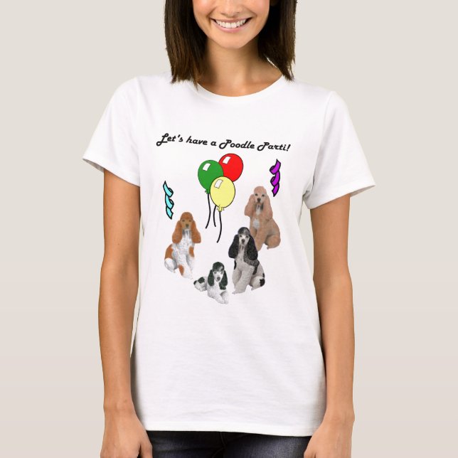 Camiseta Caniche Parti no t-shirt cinzento (Frente)