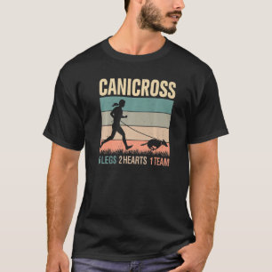 Camiseta Canicross 6 Pernas 2 Corações 1 Cão-Equipe Executa