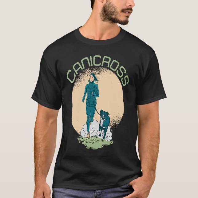 Camiseta Canicross Run Running Dog Exercise Workout Sport (Frente)