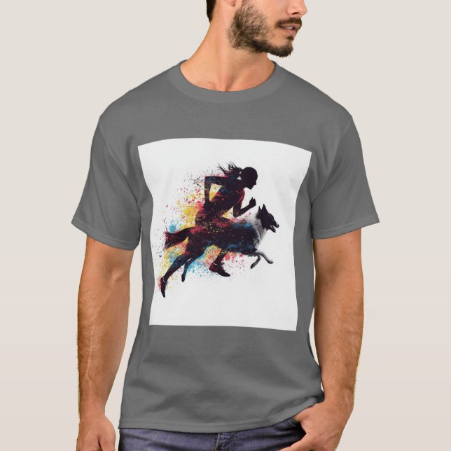Camiseta Canicross Runner Dog Silhouette Fusion Dynamic Spo (Frente)