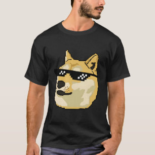 Camiseta Canina Com Óculos De Ti Pixel Shiba Inu