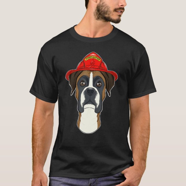 Camiseta Canine Handler I Fireman Dog I Bombeiro Boxer (Frente)