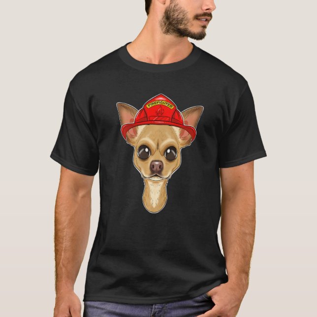 Camiseta Canine Handler I Fireman Dog I Bombeiro Chihuah (Frente)