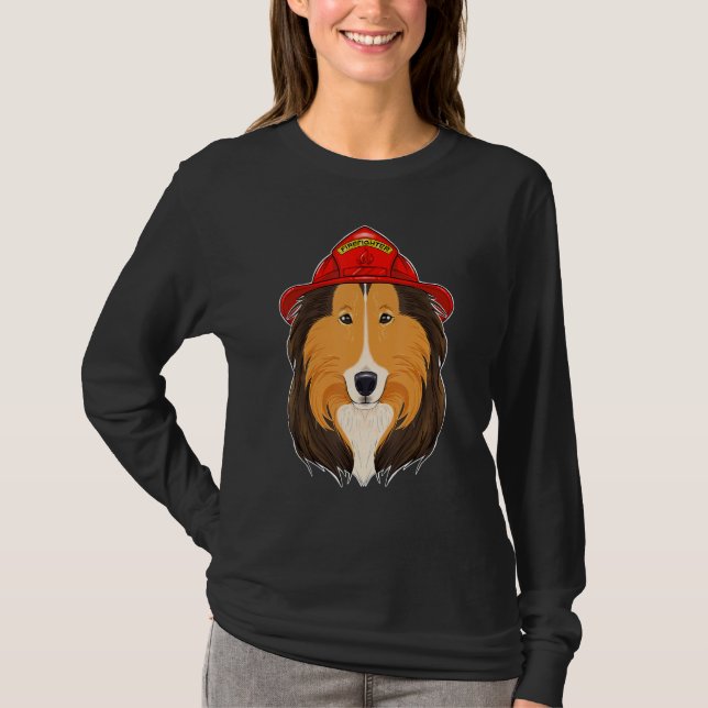 Camiseta Canine Handler I Fireman Dog I Bombeiro Collie (Frente)