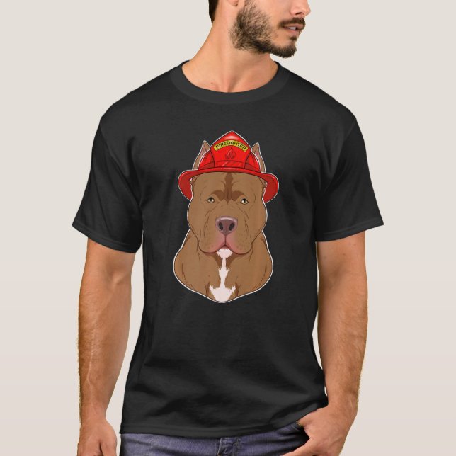 Camiseta Canine Handler I Fireman Dog I Firefighter Pitbull (Frente)