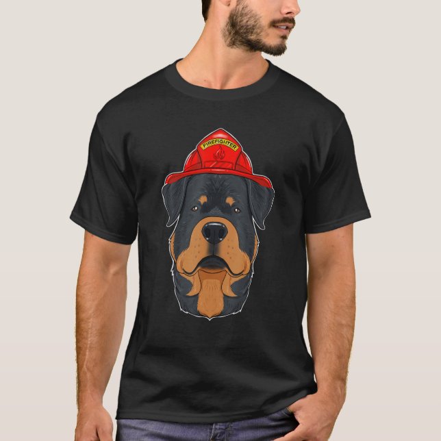 Camiseta Canine Handler I Fireman Dog I Firefighter Rottwei (Frente)