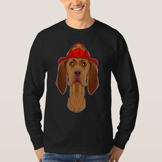 Camiseta Canine Handler I Fireman Dog I Firefighter Vizsla (Frente)
