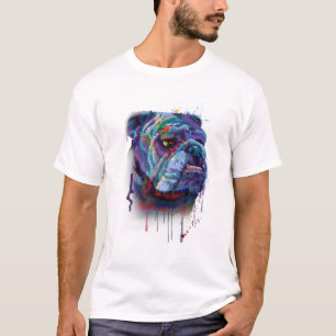 Camiseta Canino Colorido de Pitbull Cão-de-Água Cão-Tinta C